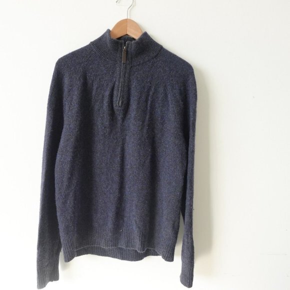 Banana‎ Republic Sweater Mens Size Large Blue Wool Casual Knitted Italian VTG - Picture 1 of 8